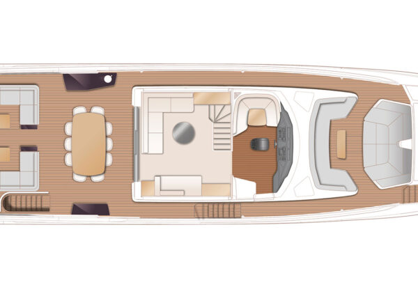 Princess Yachts X90 Layout Flybridge